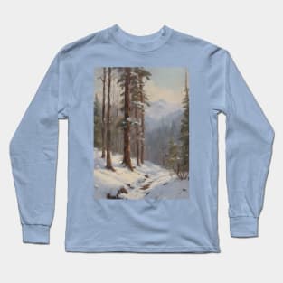 Forest Trees on Snowy Landscape Long Sleeve T-Shirt